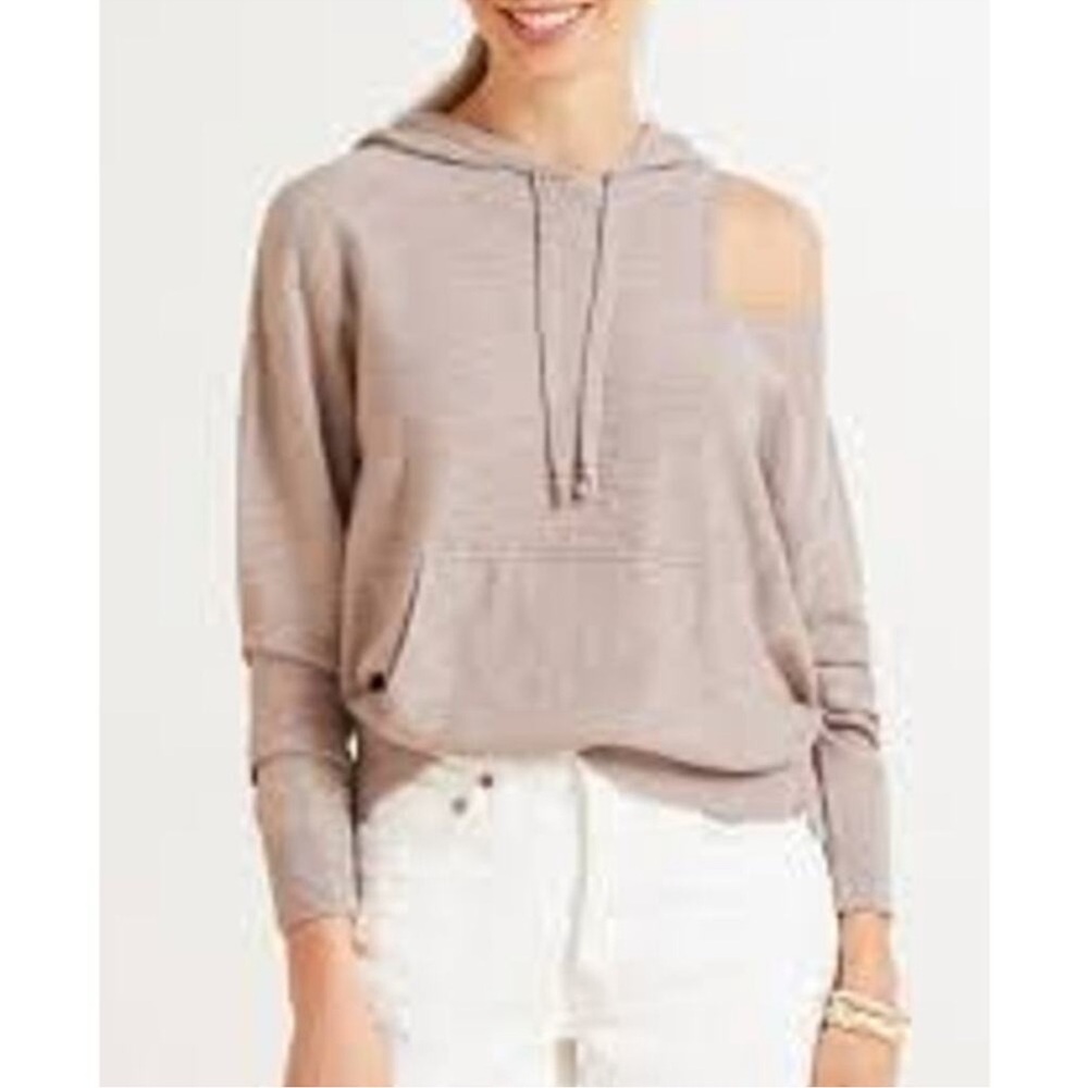 Roan + Ryan Corinne shoulder cut out hoodie sweater size M